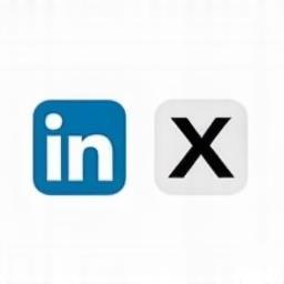 Icons representing LinkedIn and Twitter social media platforms